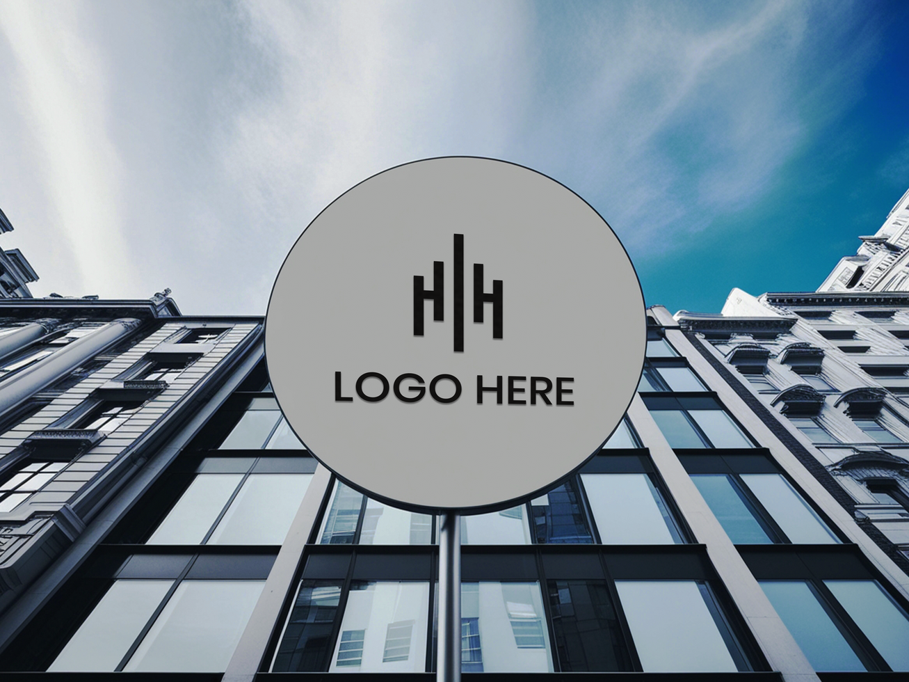 Circular Hang Sign Mockup for Branding Display psd