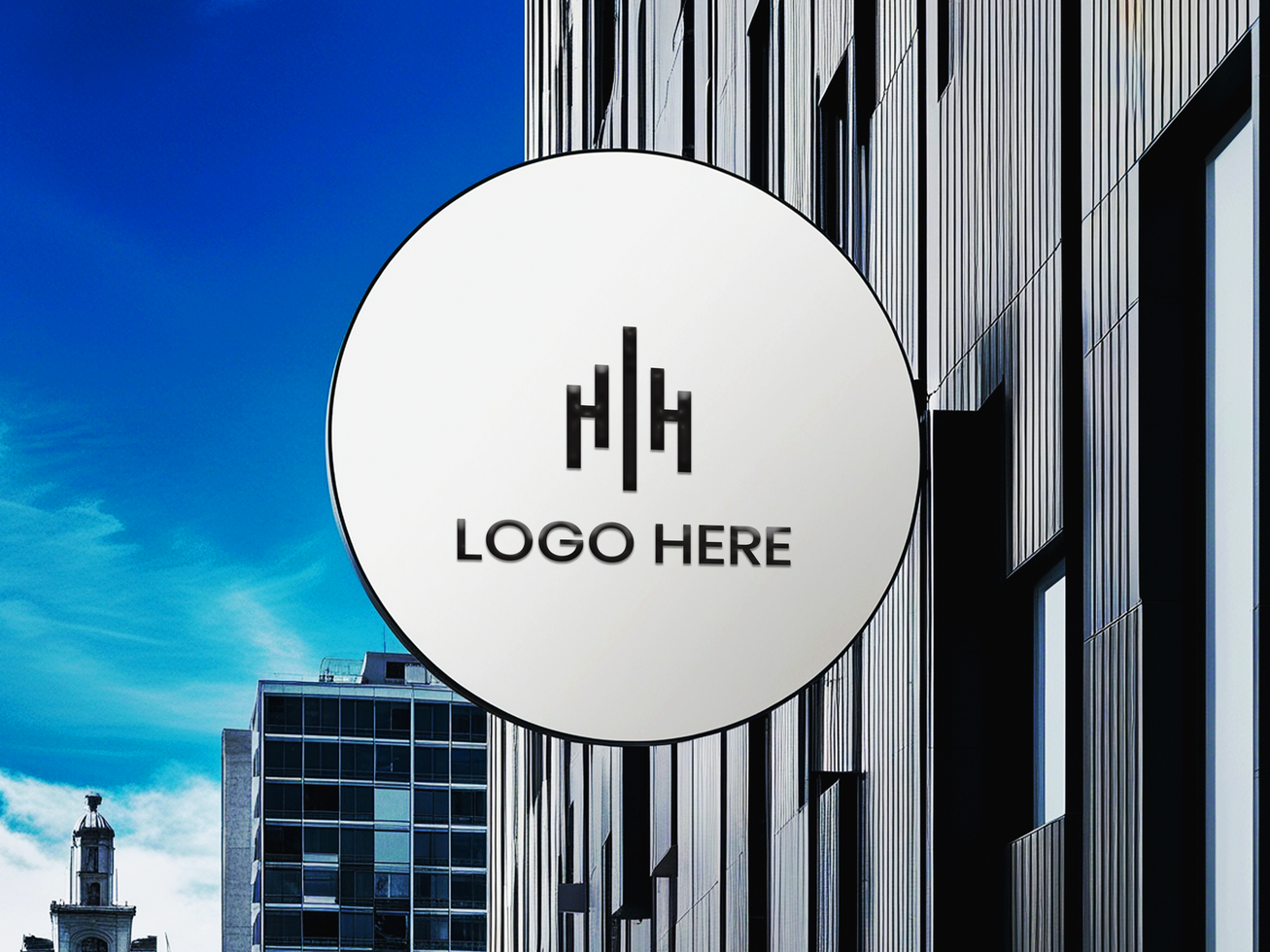 Realistic Circular Hang Sign Logo Mockup for Branding Display psd