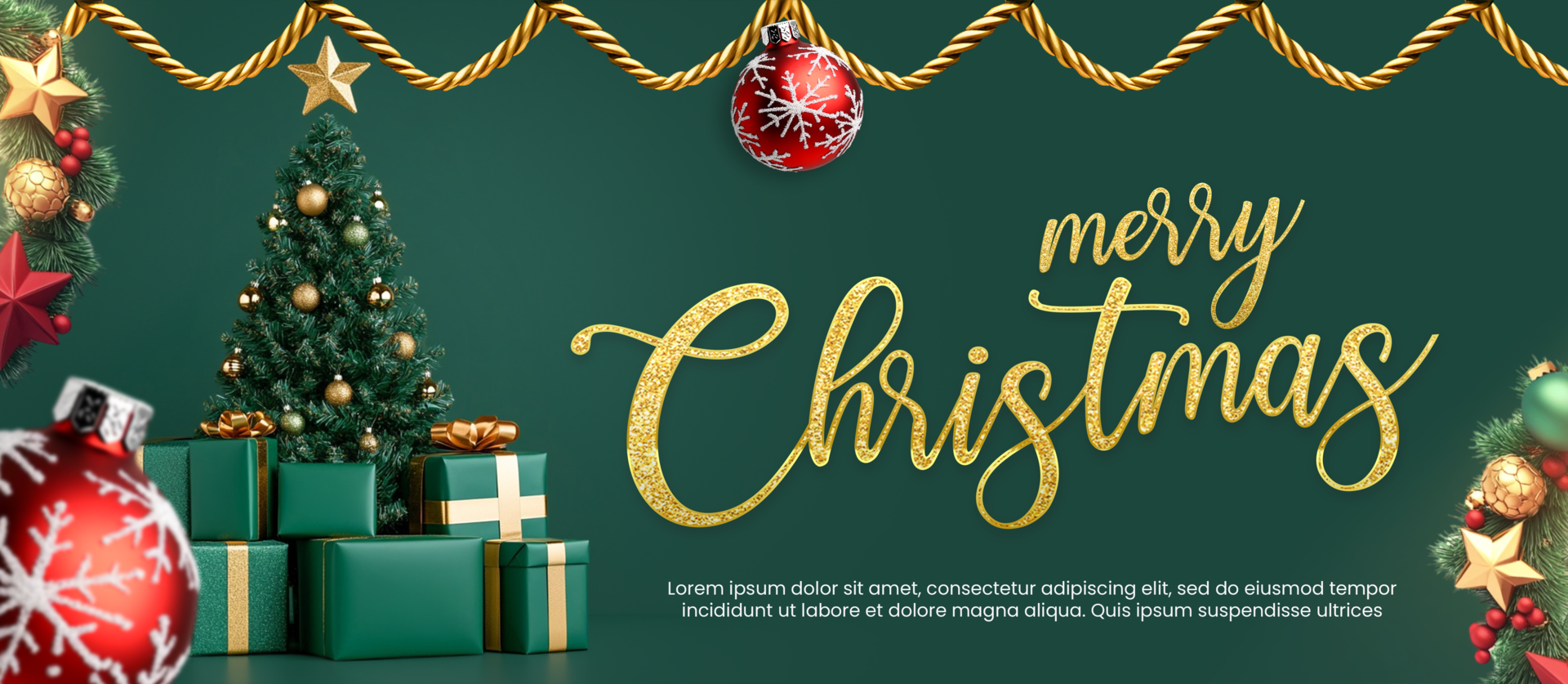 Happy Merry Christmas greeting card design Xmas celebration banner Merry Christmas wishes psd