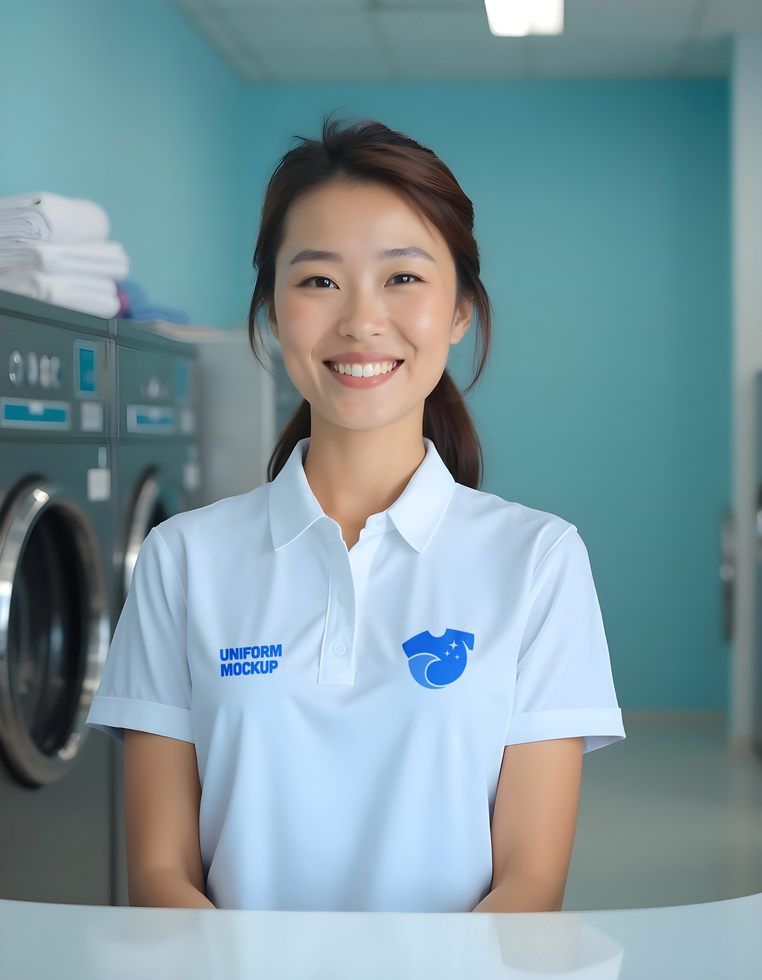 Women Unifrom Branding Laundry Mockup psd