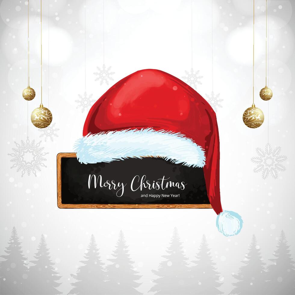 Beautiful christmas santa hat design vector