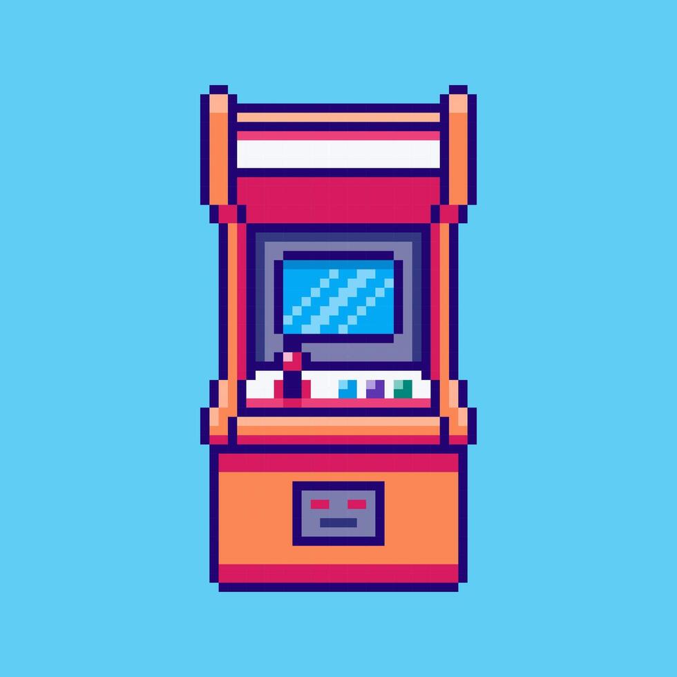 Pixel art arcade machine game asset design vector