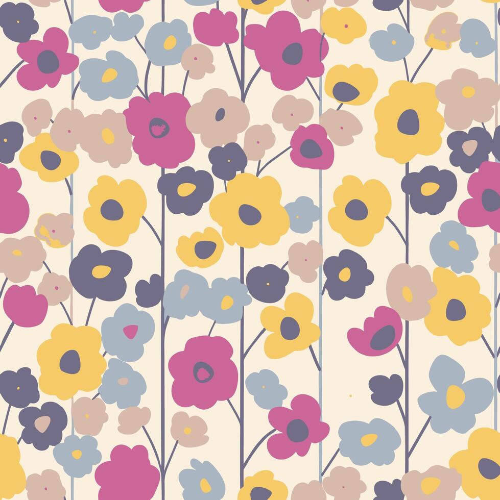 colorful flower pattern on white background vector