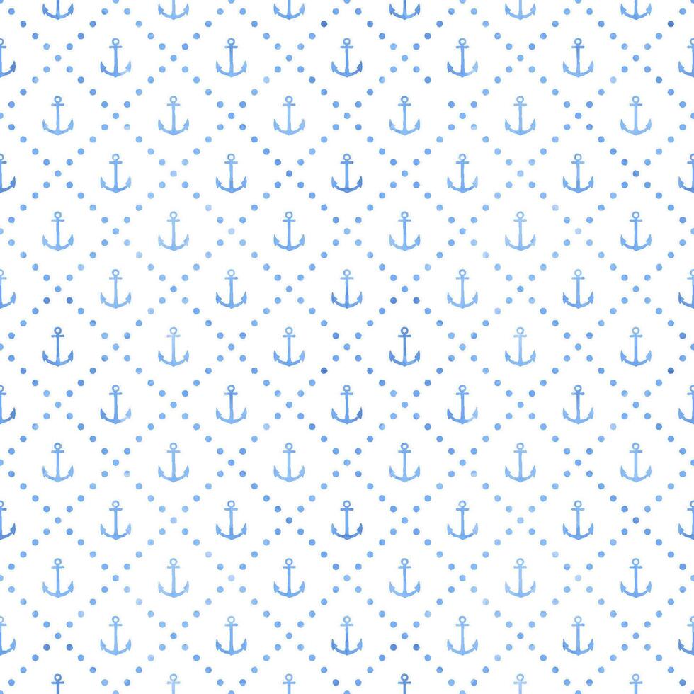 blue navy pattern with anchor vector