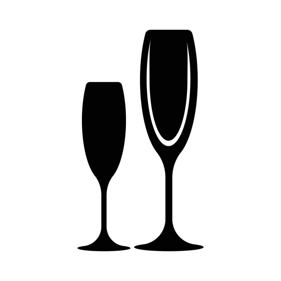 Icon of champagne glasses clinking in a celebratory toast, isolated on a white background vector