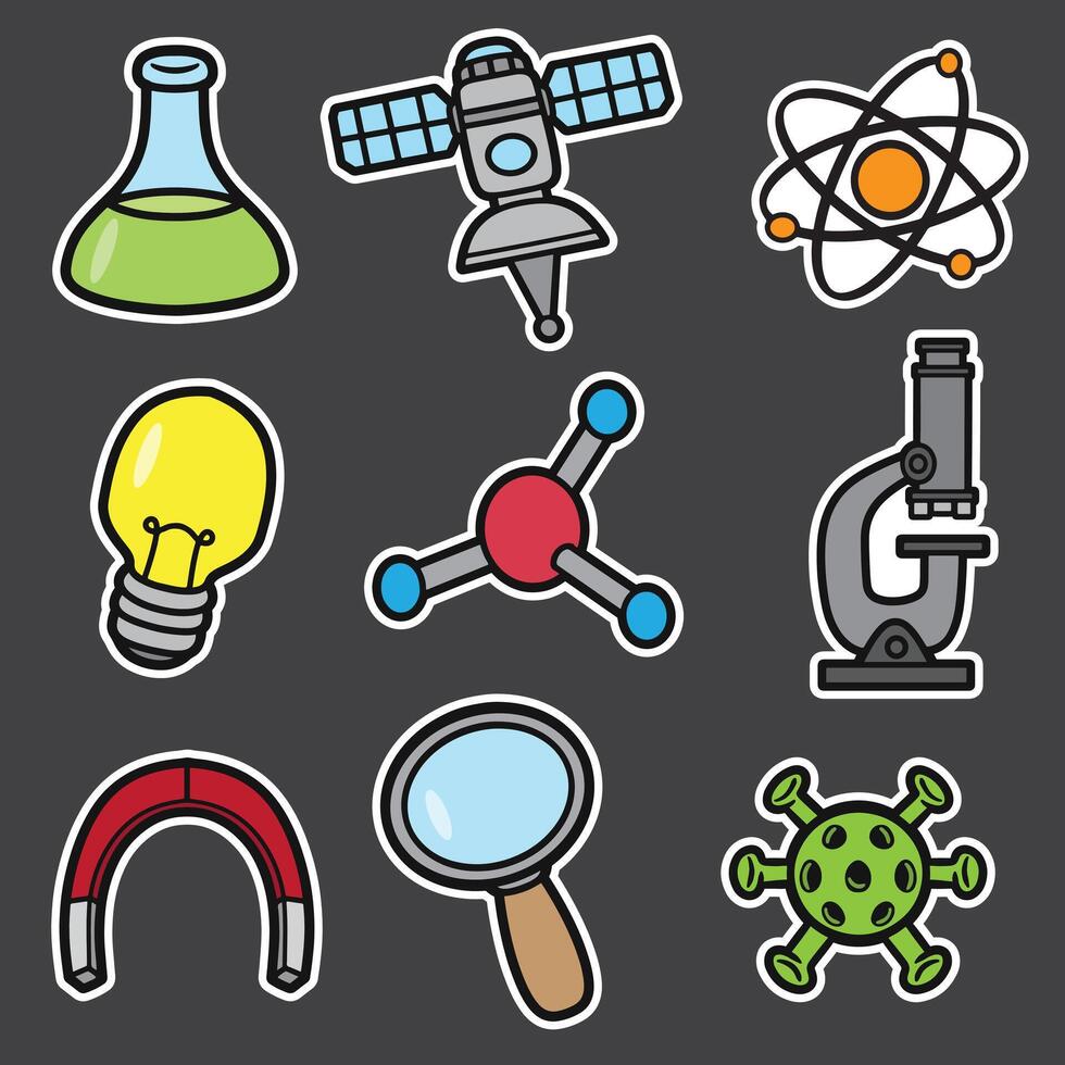 set of science good for sticker, element design, badge, etc vector