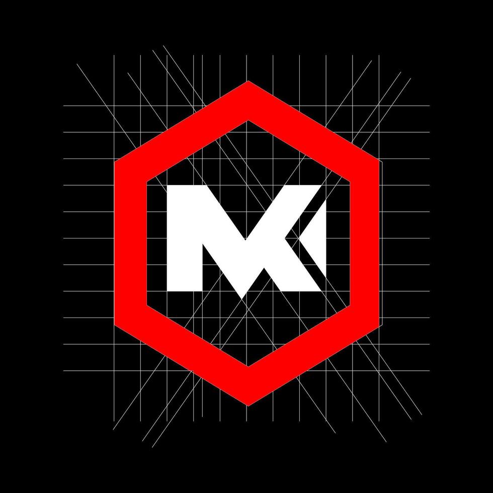 The logo for the k logo is shown on a black background vector