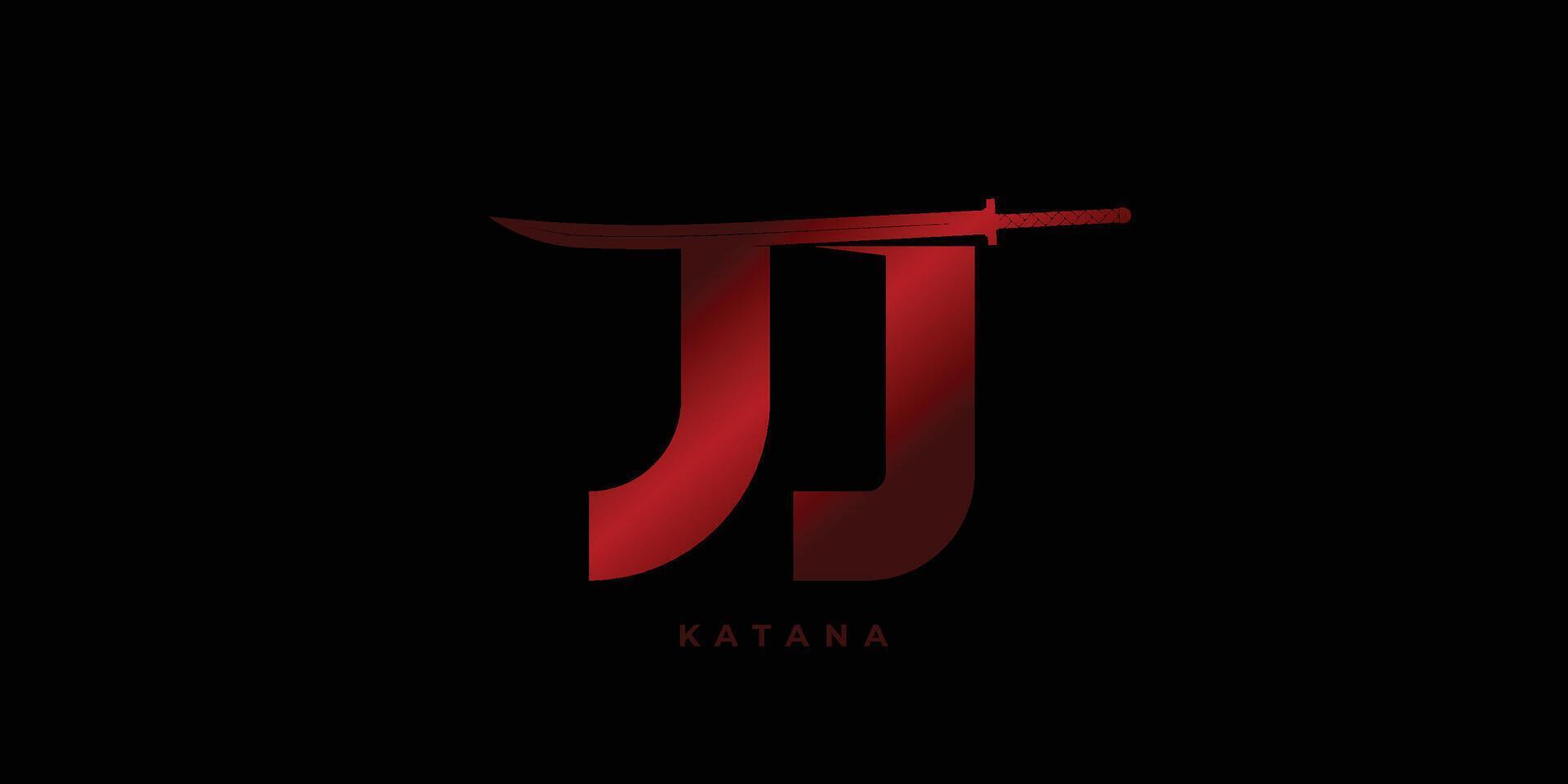 KATANA SWORD - JAPANESE KANJI WORD STOCK vector