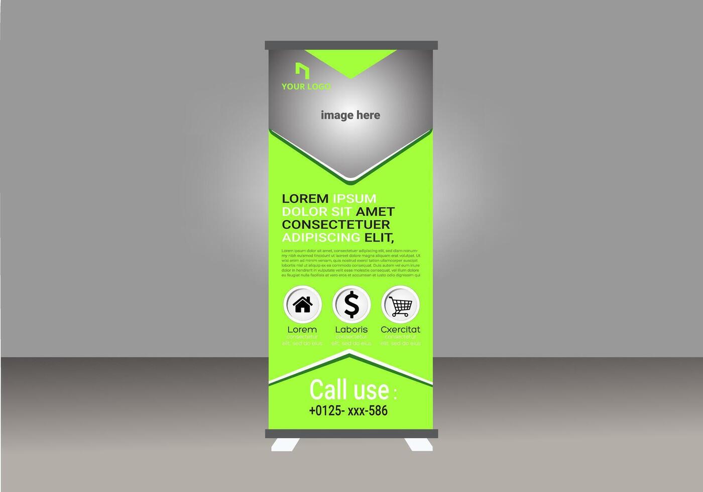 X-Banner design or Roll up banner design pro vector