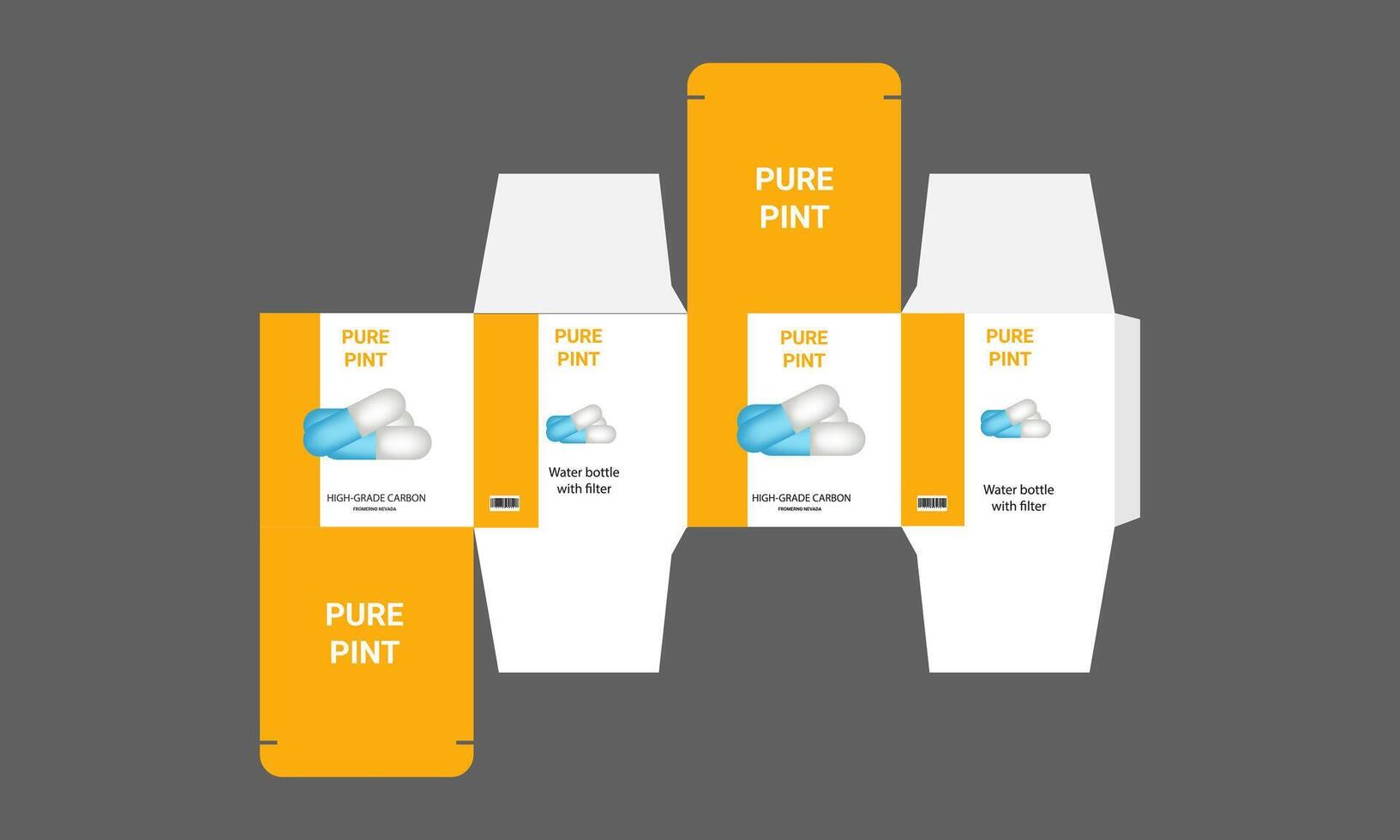 a box with the words pure paint on it vector
