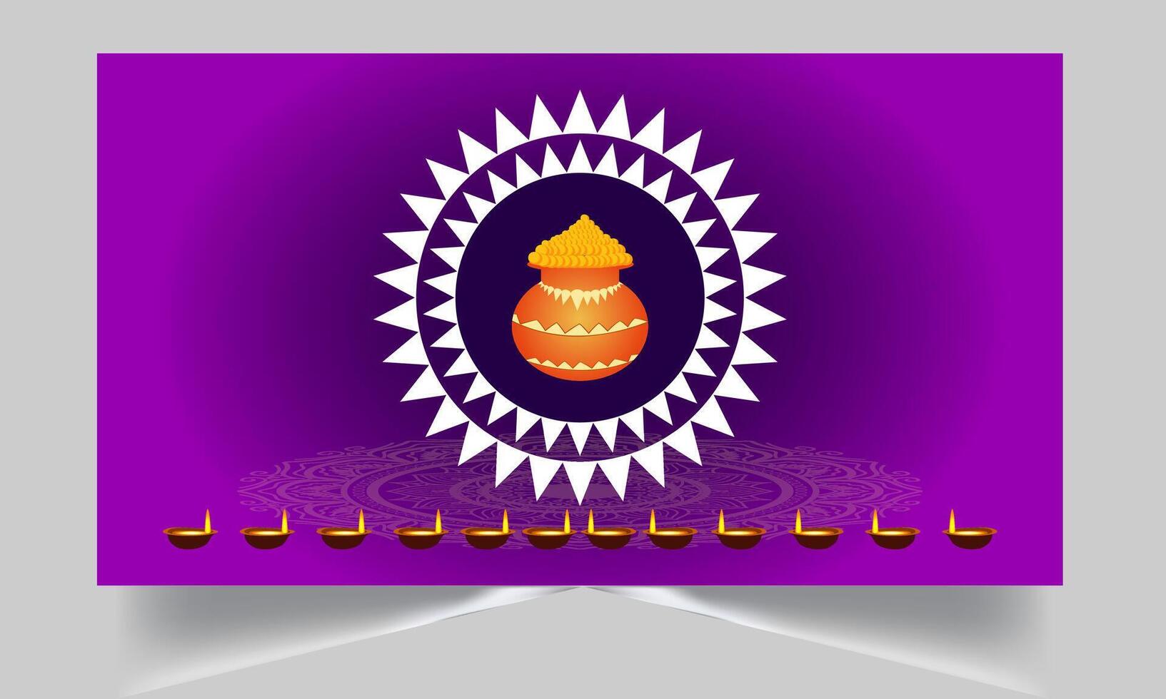 Happy Diwali festival of lights Colourful Skylamp with decorative diya stock photo vector