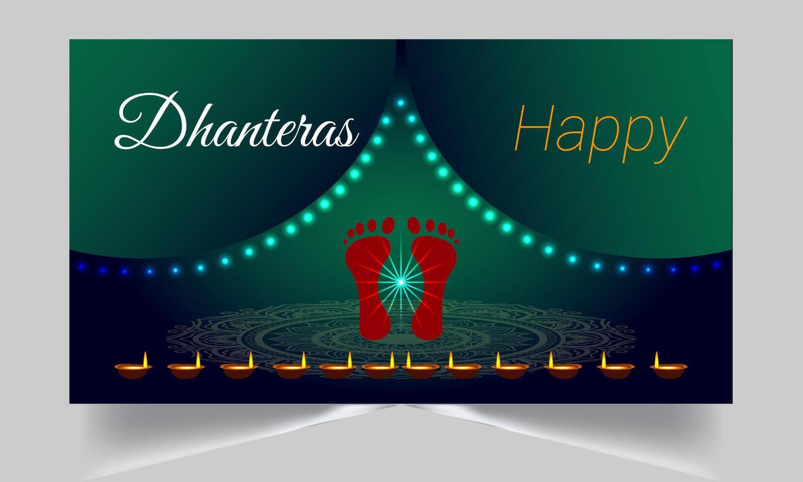 Happy diwali, deepavali the indian festival celebration on color background vector