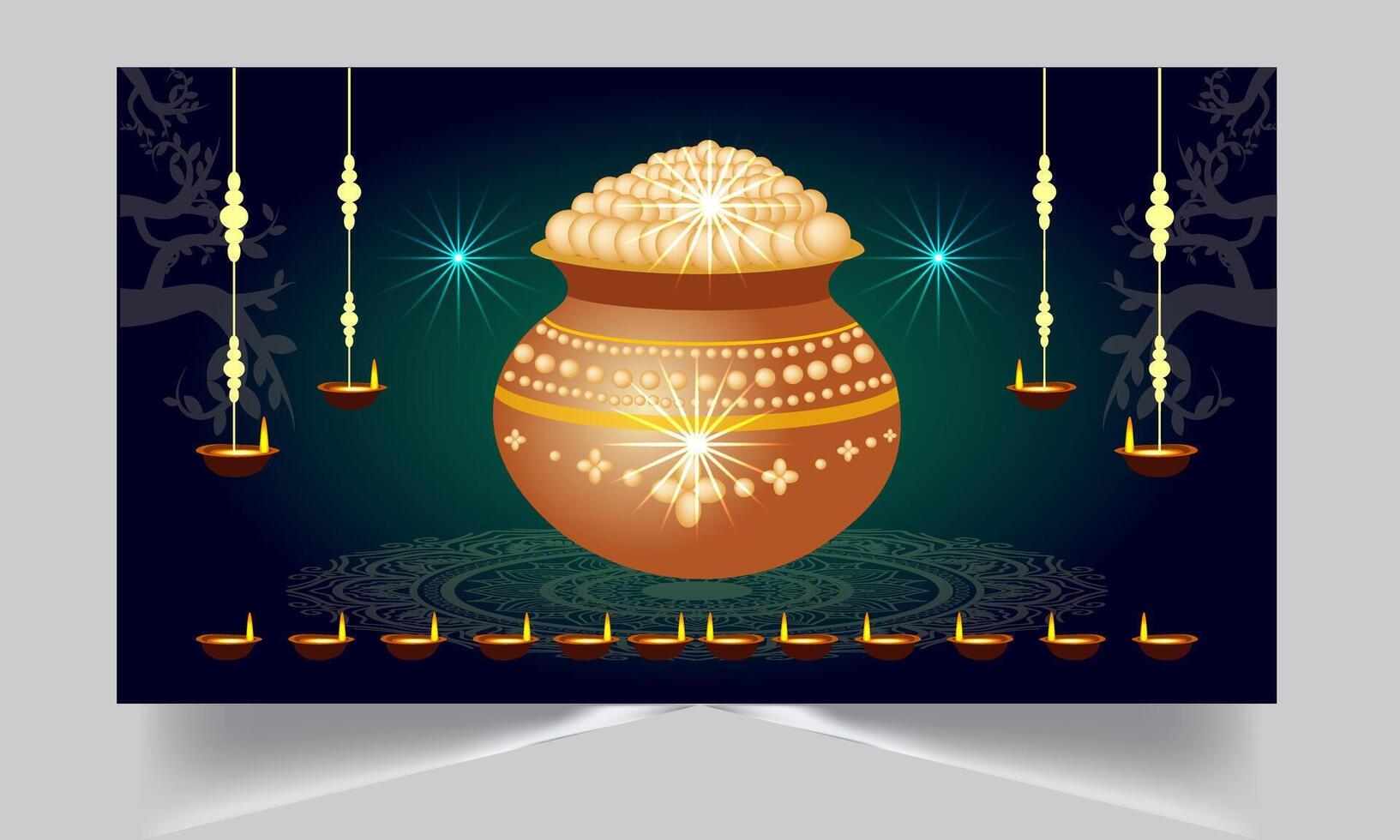 Happy Diwali Indian festival banner vector
