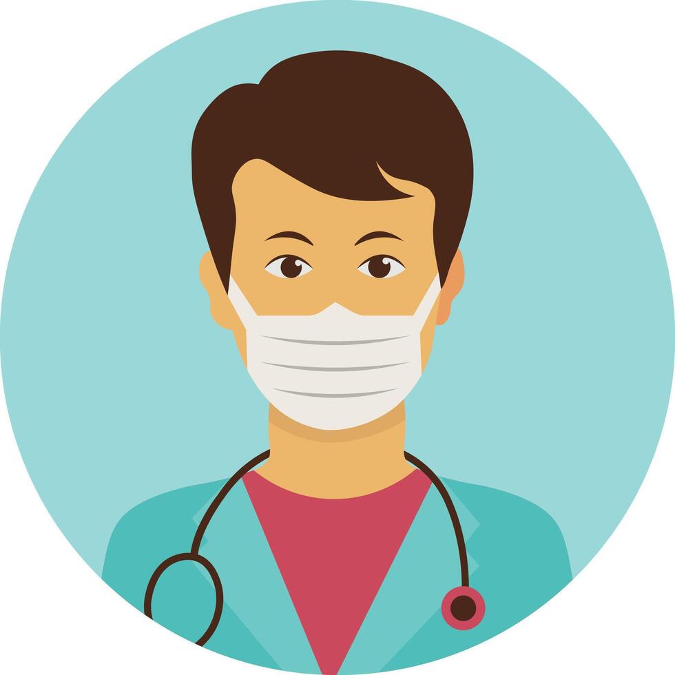 Boy medical staff Illustration with stethoscope and uniform vector