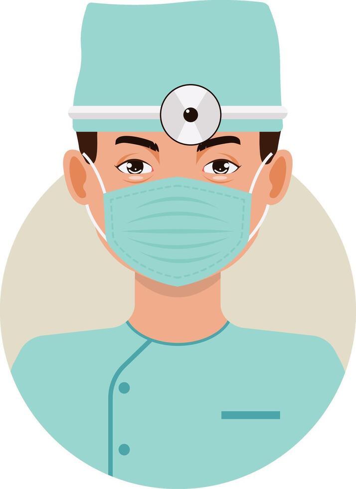 Men Medical Staff Illustration with Mask vector