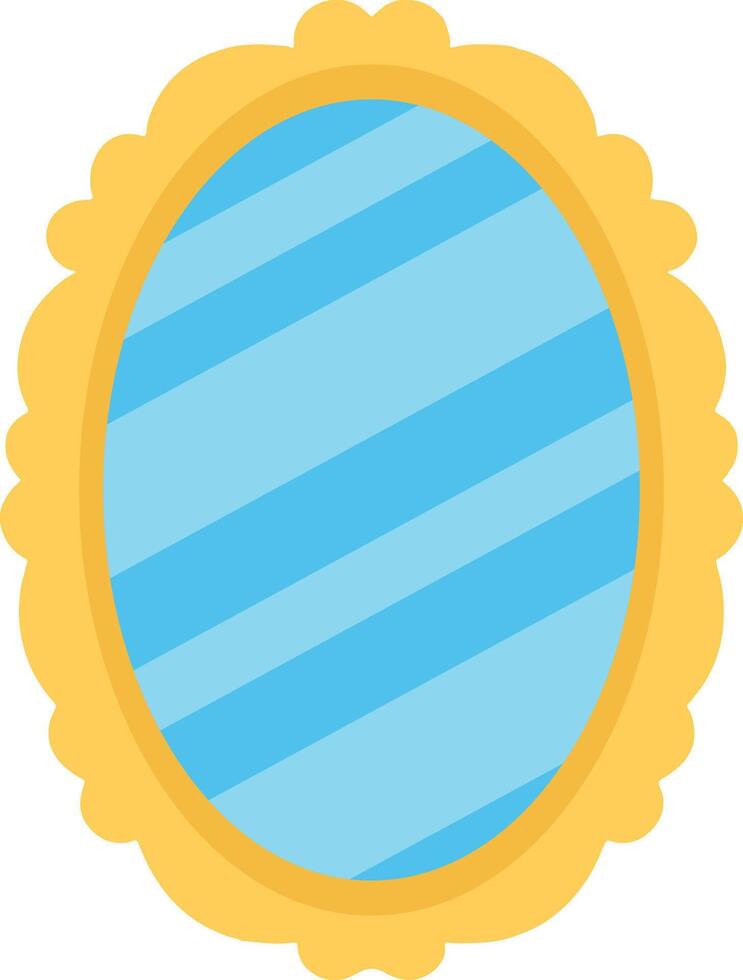 A blue and yellow striped oval frame with a blue border vector