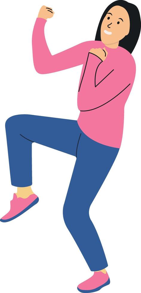 Human Dancing Character in Flat Style vector