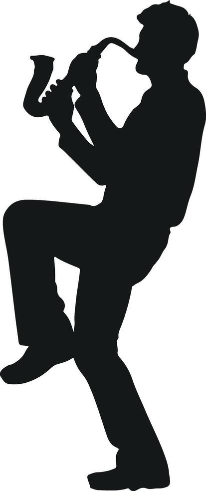 Silhouette of Saxophone Player vector