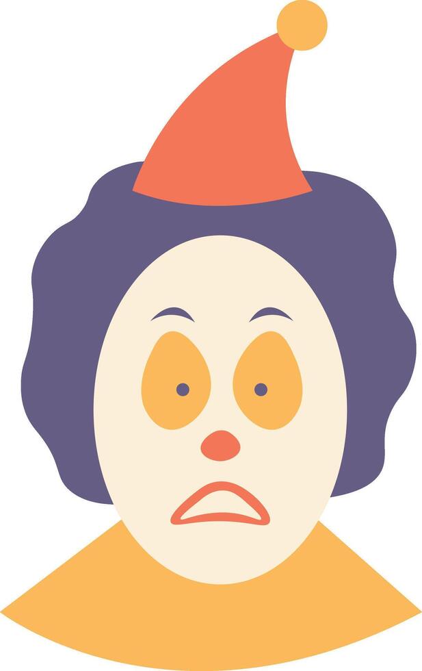 A cartoon clown with a sad face vector