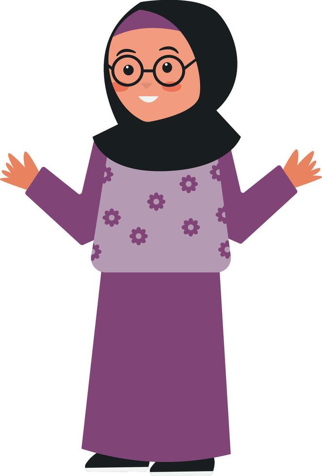 Muslim woman in hijab illustration vector
