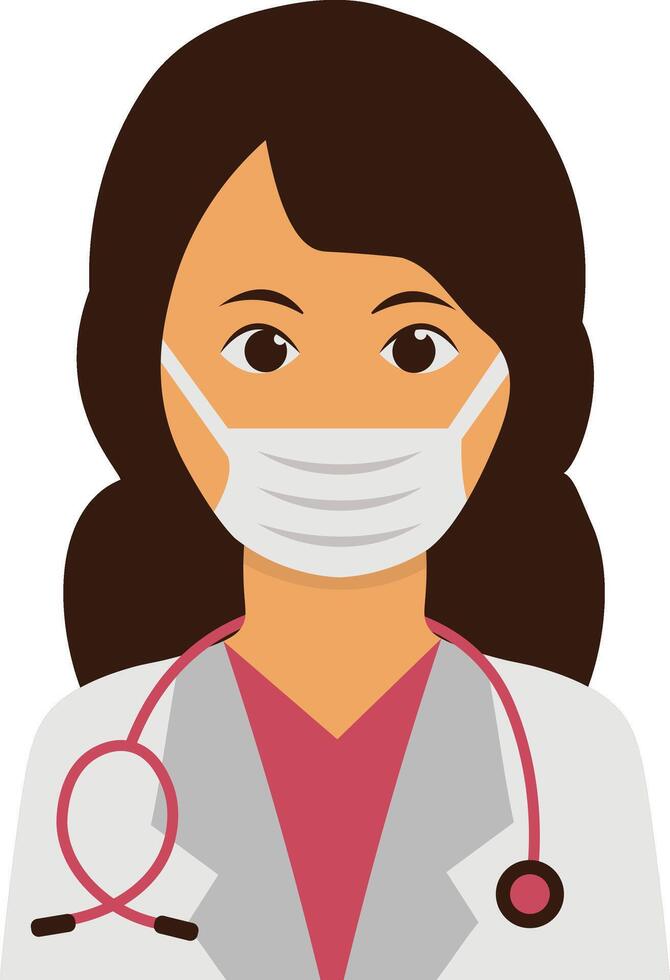 Women medical staff character with stethoscope vector