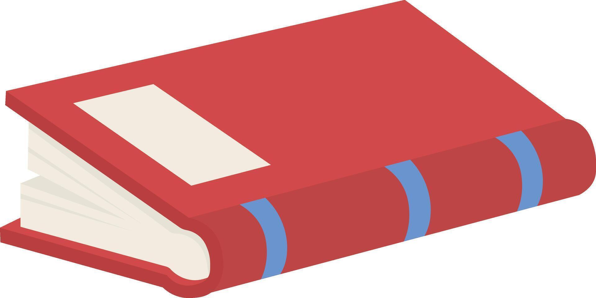 A red book with blue stripes on it vector
