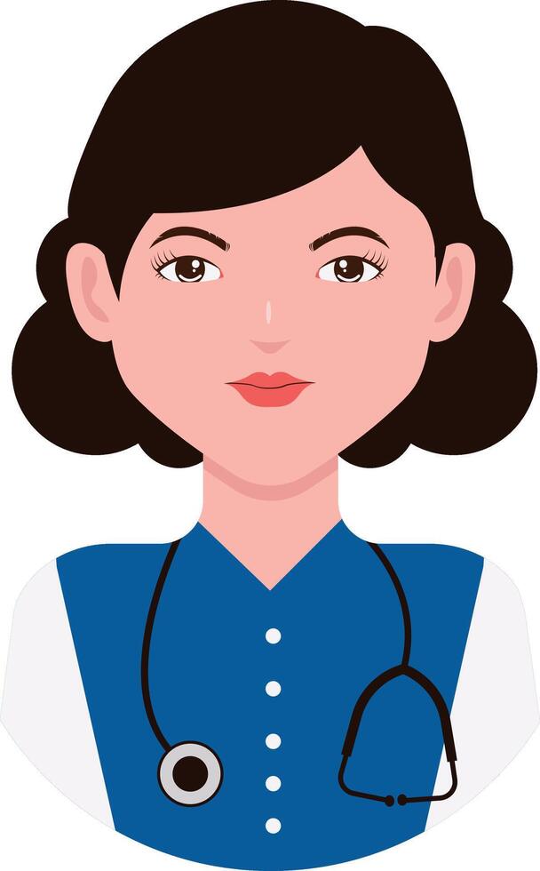 Girl Medical Staff Character Illustration. Isolated with Flat Design and Shape vector