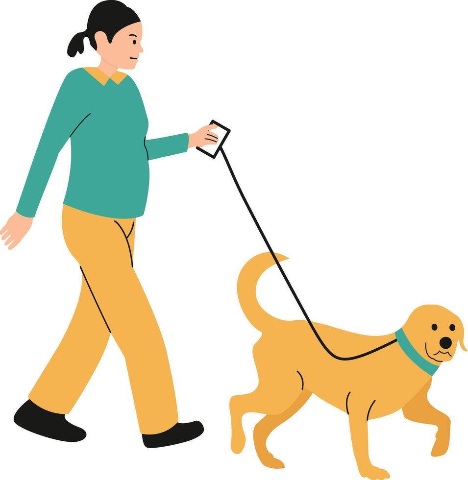 People character with dogs vector