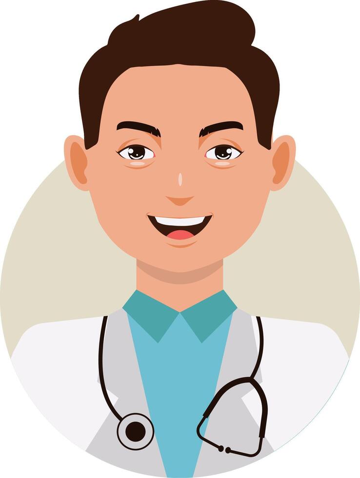 A cartoon doctor with a stethoscope vector