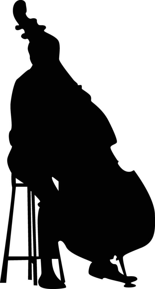 A silhouette of a man playing the cello vector
