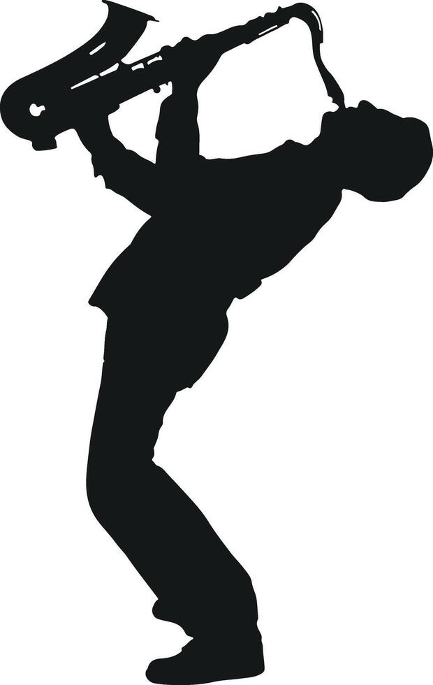 Silhouette of Saxophone Player vector
