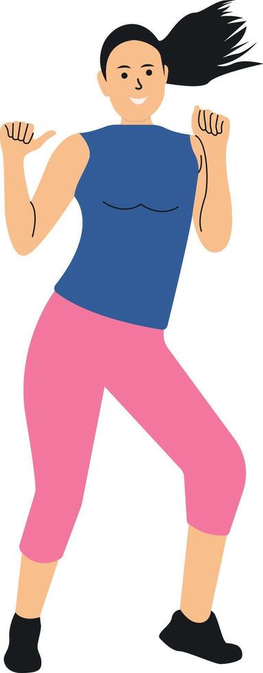Person Dancing Character in Flat Style vector