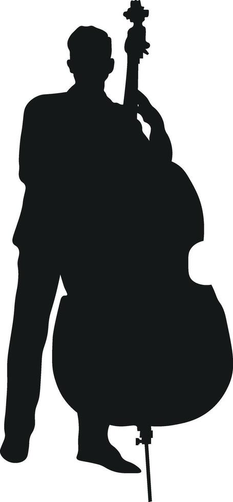 Silhouette of a man playing the cello vector
