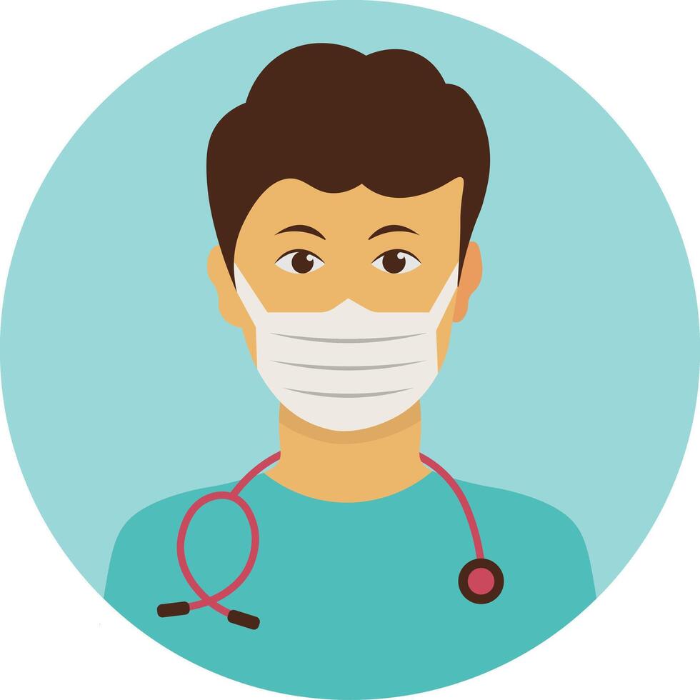 Male medical staff with stethoscope and uniform vector