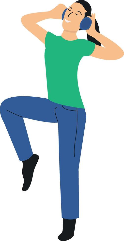 People Dancing Character in Flat Style vector