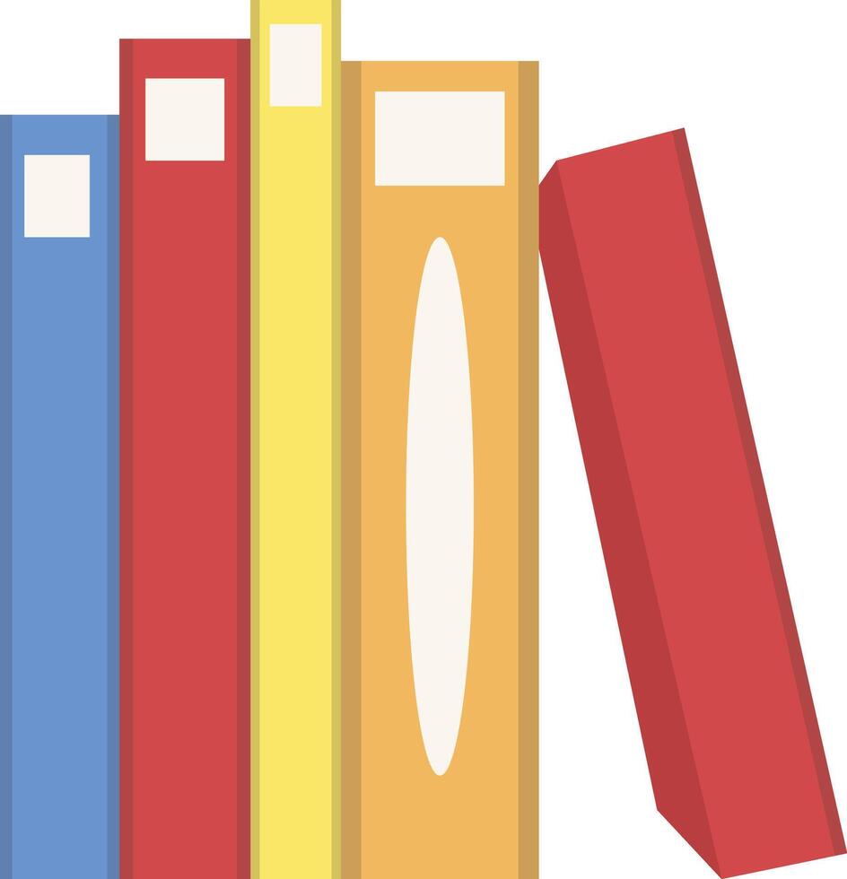 A row of books on a white background vector