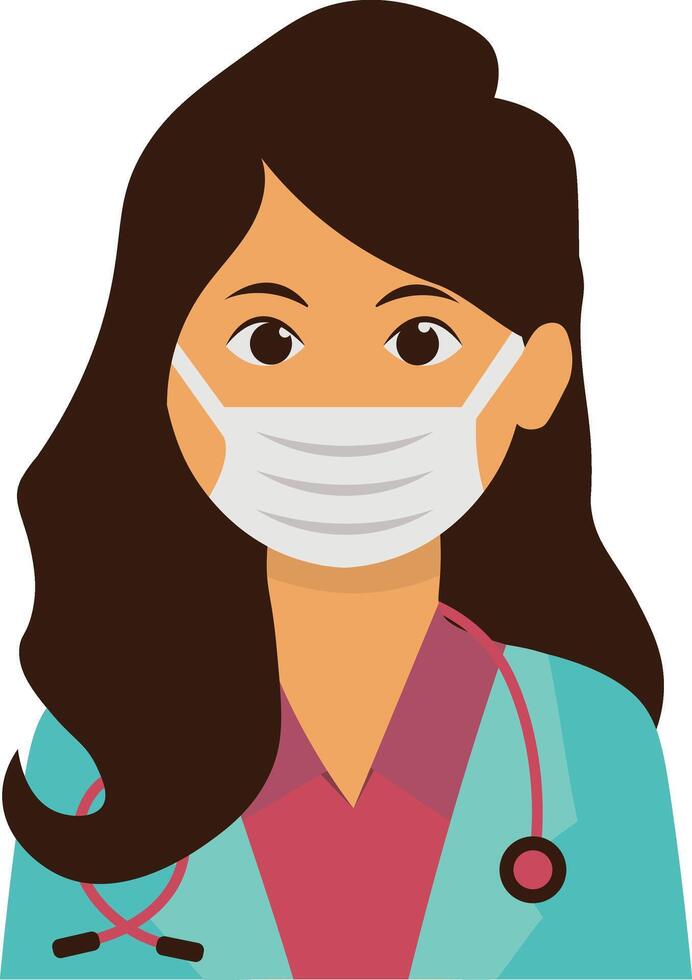 Lady medical staff character vector