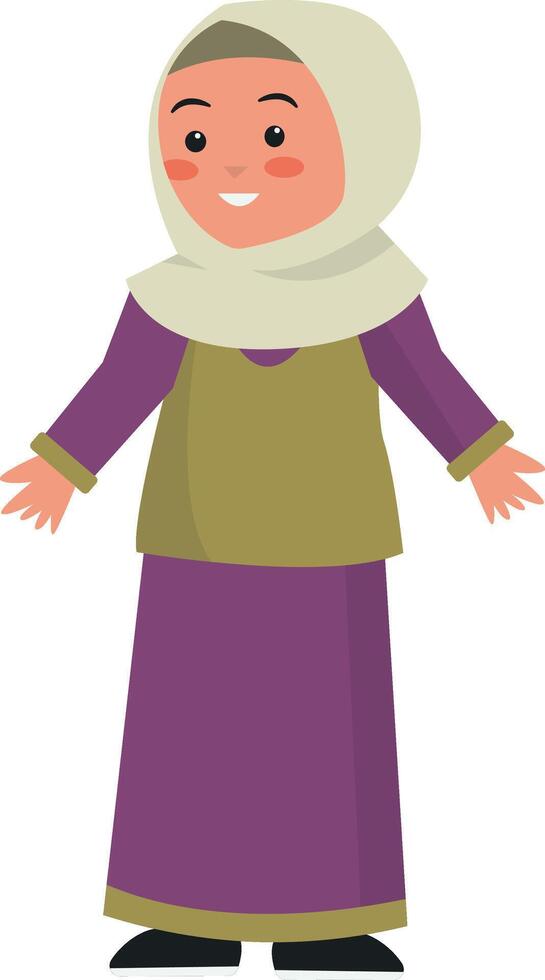 Muslim woman in hijab illustration vector