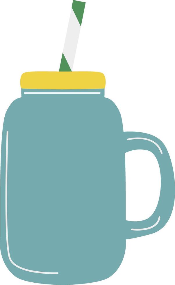 A cup with a straw and a straw inside vector