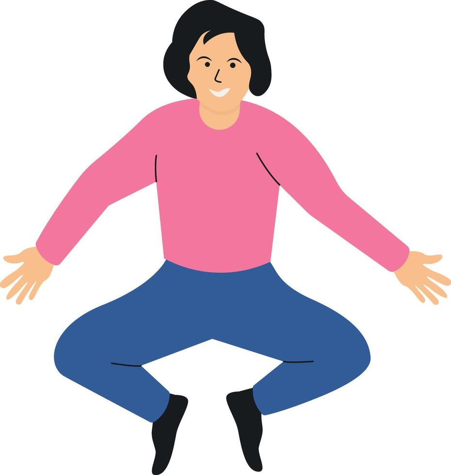 Happy Person Dancing Character in Flat Style vector
