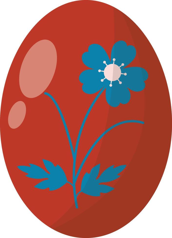 Easter Egg Illustration in Flower Concept vector