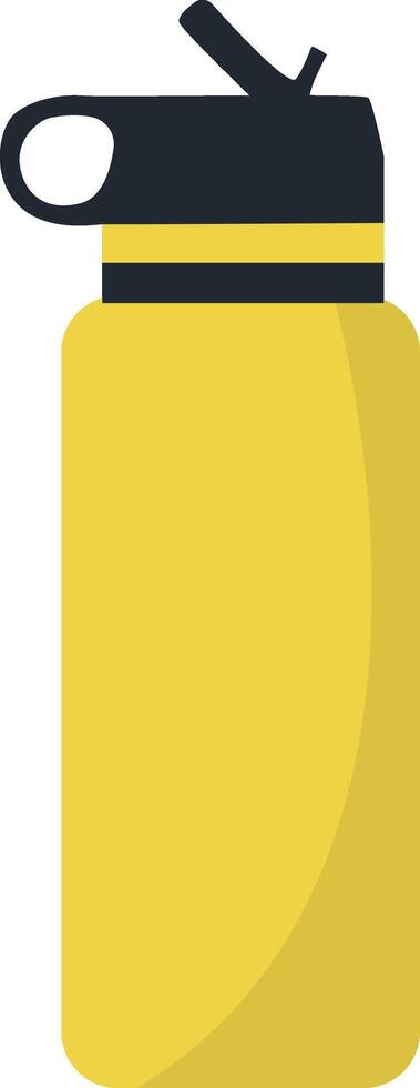 A yellow container with a lid and a black handle vector