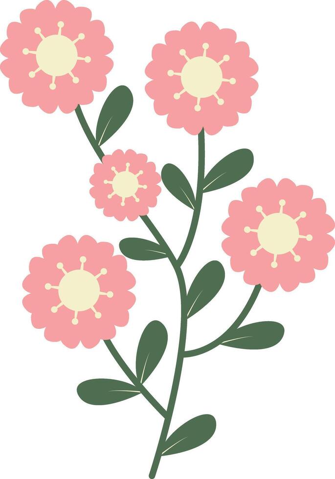 Flower Pink Illustration in Flat Design vector