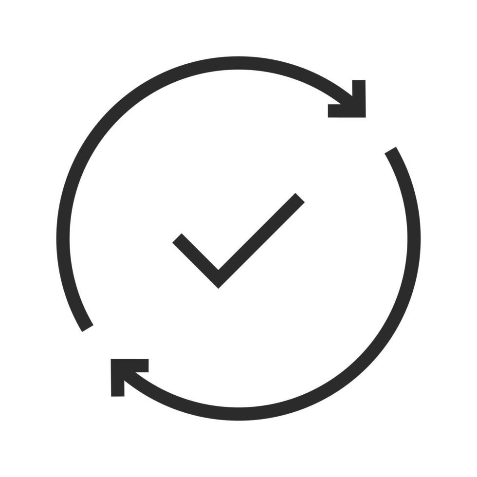Check mark icon. Thin line illustration. vector