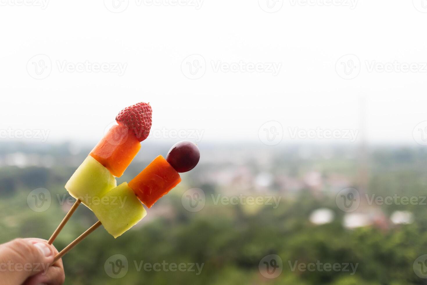 Healthy Fruit Skewers for Snacking. photo