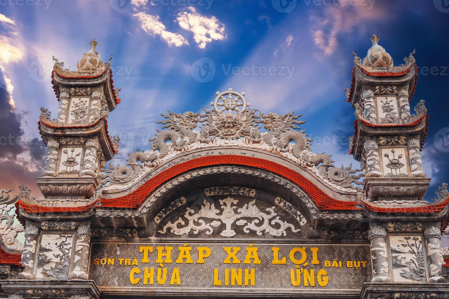 gate Thap Xa Loi at Linh Ung Pagoda in Da Nang in Vietnam in Asia photo
