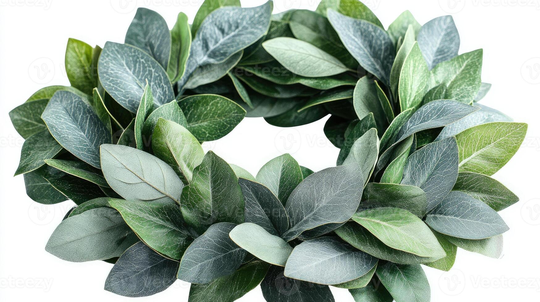 Laurel wreath forming a circle on a white background photo