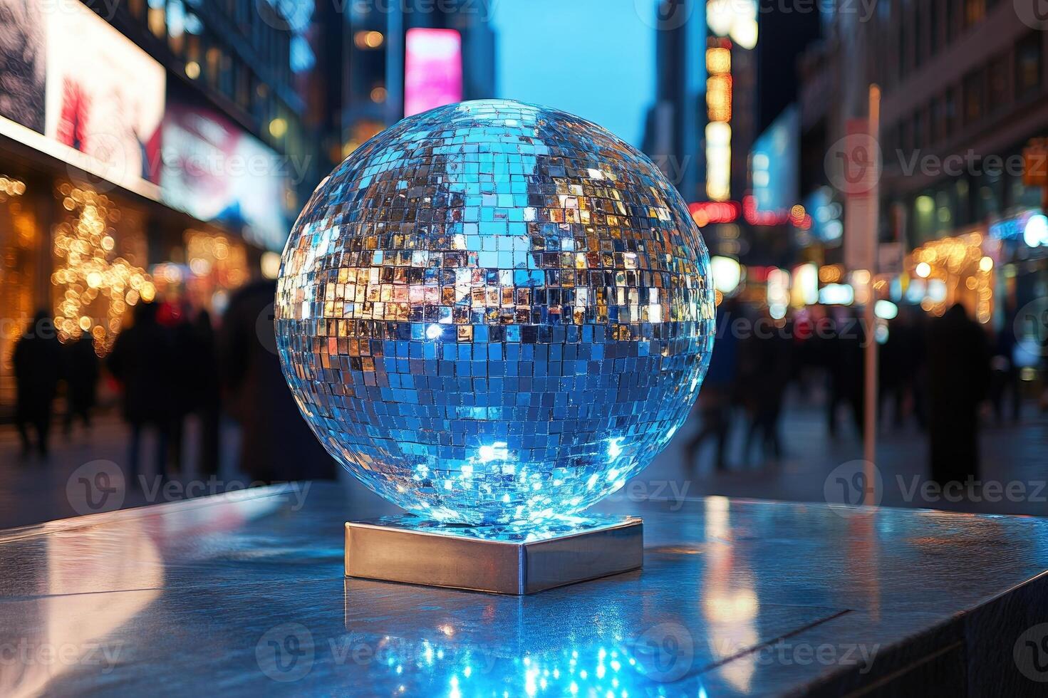 Disco ball shining in times square new york city nightlife entertainment photo
