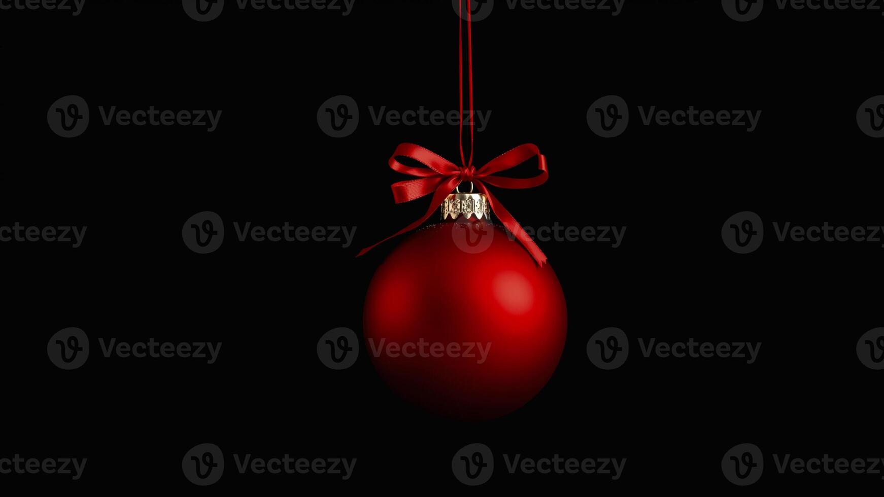 Red Christmas Ornament with Bow photo