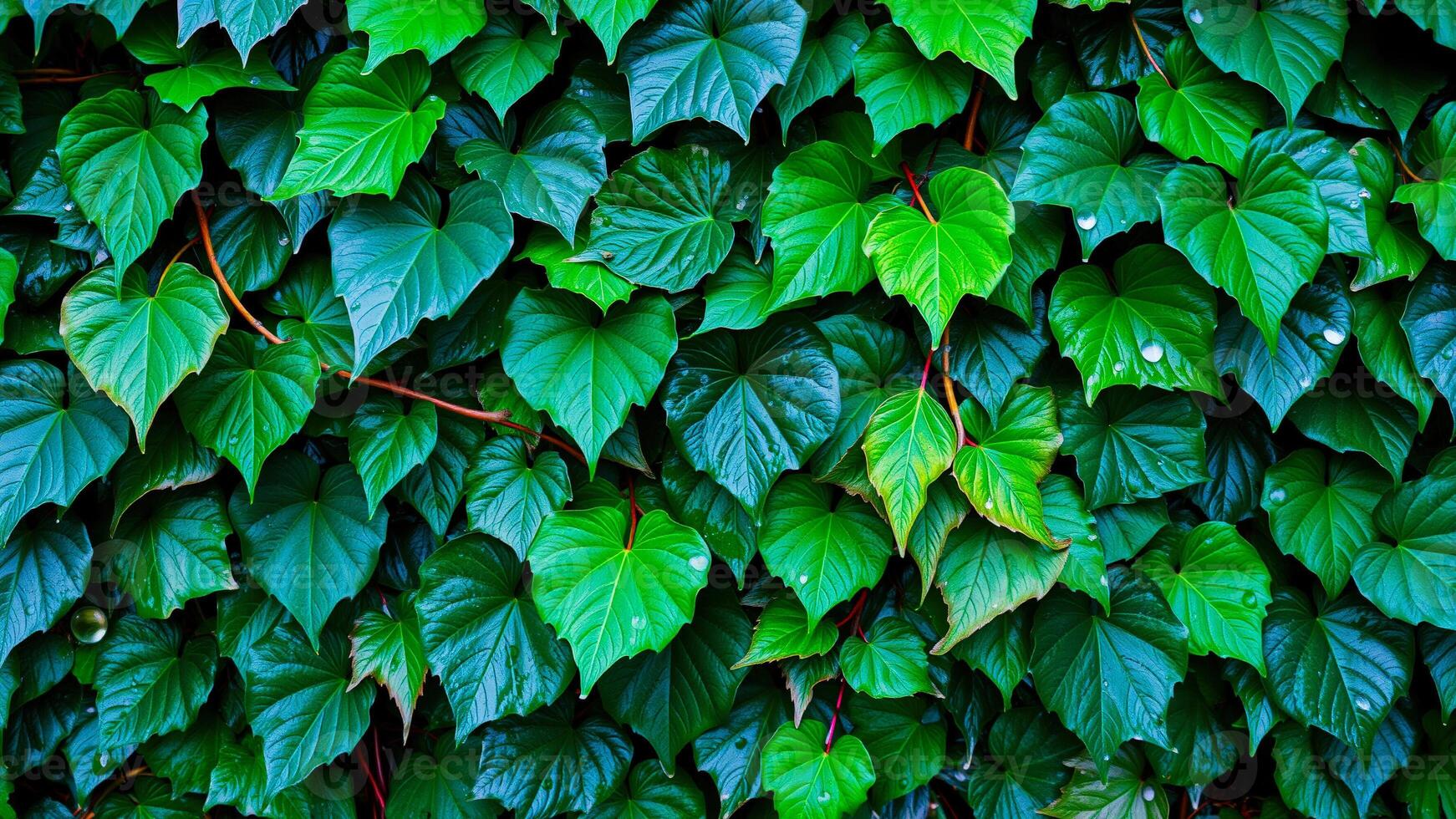 Lush Green Foliage with Water Droplets photo